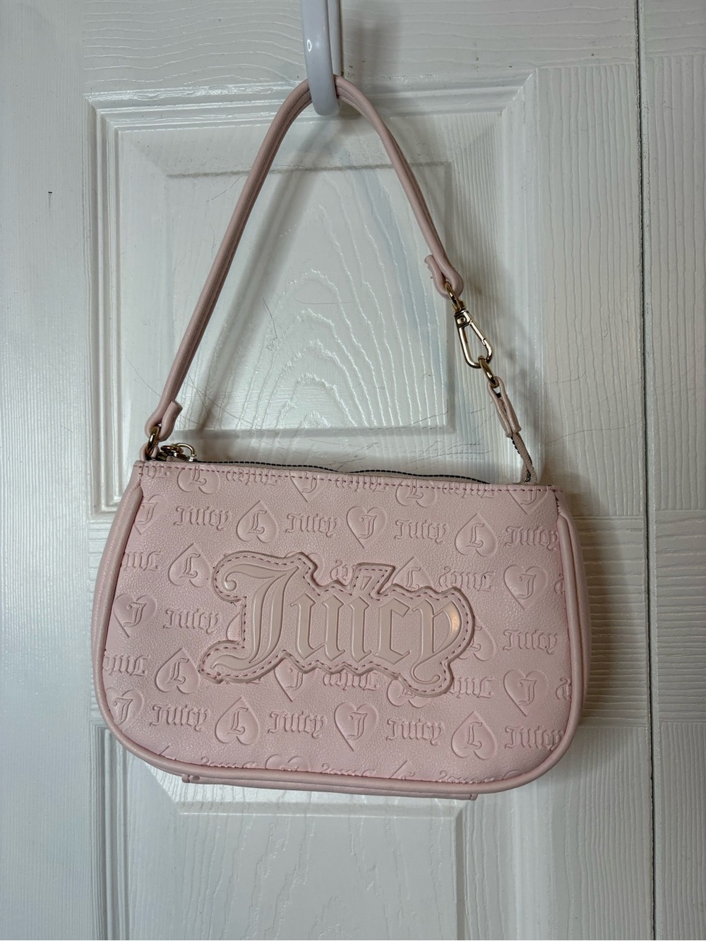 Juicy Couture Blush Pink Embossed Mini Shoulder Bag Gold Hardware